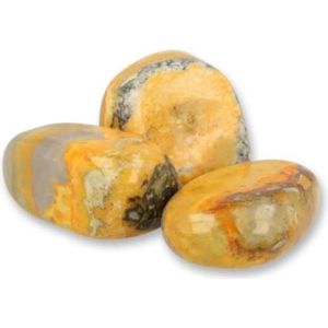 3 Jaspis Bumblebee Trommelstenen uit Indonesië