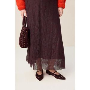 Sissy-Boy - Donkerrode - Ballerina's - Suède - Met Studs