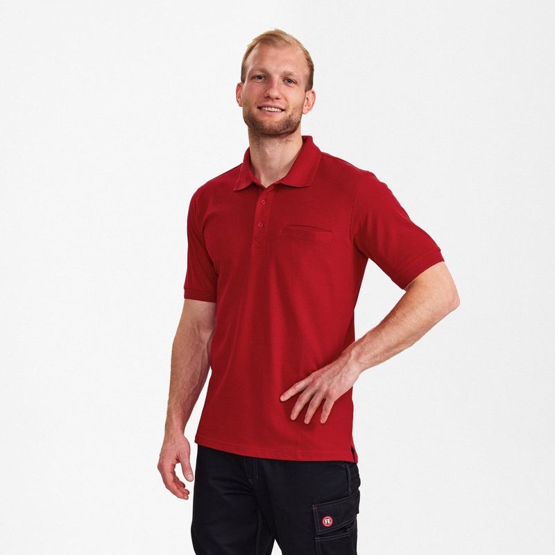 Engel - Extend - Poloshirt - Tomato Red - Met Borstzak