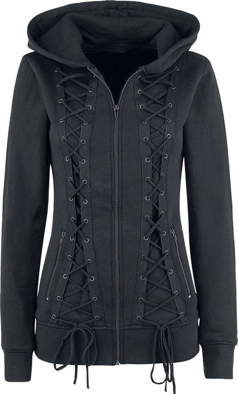 Gothicana - The Witching Hour - Jack - Zwart - Met Capuchon en Vetersluiting