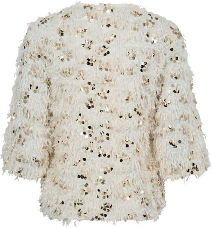 Freequent - FQnolla 207136 - Shirt - Moonbeam - V-hals - Halve Mouwen