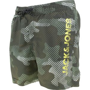 Jack & Jones Junior Zwemshorts Jongens JPSTCRETE Camouflage Groen - Maat  152 - Zwembroek