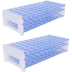 Reageerbuis houder van kunststof 3 lagen 50 doppen - Diameter 16mm - Voor pedagogisch gereedschap - Laboratoriumaccessoires