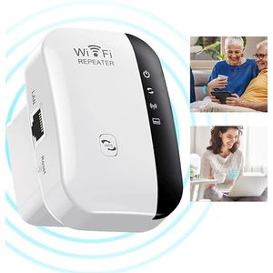 Wifi Versterker - Wifi Repeater - 300Mbps - Draadloos - Overal Internet - Signaalversterker - Ethernet - Wireless Range Extender - 2.4 Ghz - Wit
