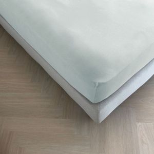 Kayori Tara Hoeslaken Jersey Stretch - 180-200x200-220cm - Matrasdikte 35cm - Rondom Elastiek - Biologisch Katoen - Strijkvrij - Lichtblauw