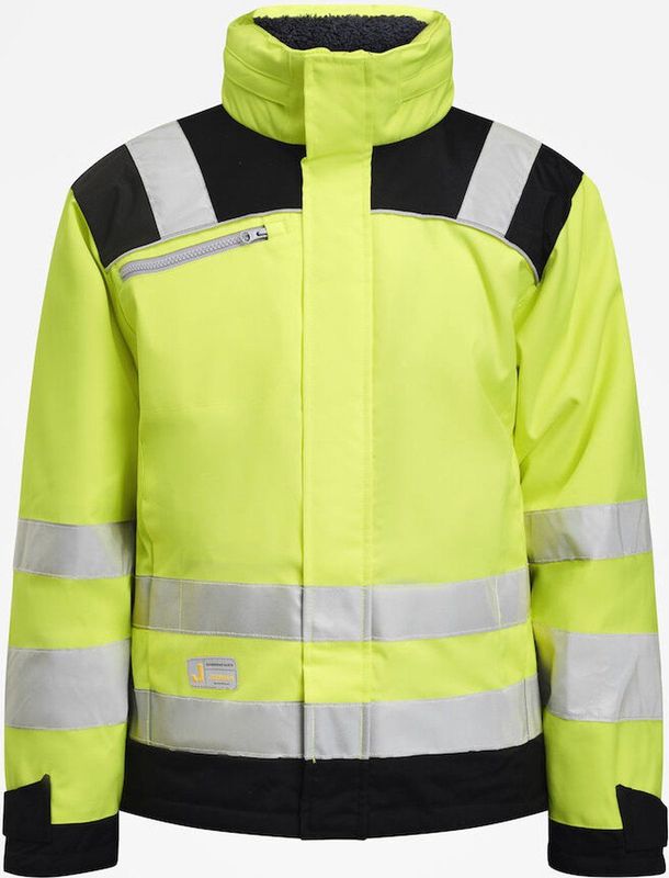 Jobman 1347 Hi-Vis Winter Jacket Star 65134707 - Geel/Zwart - S