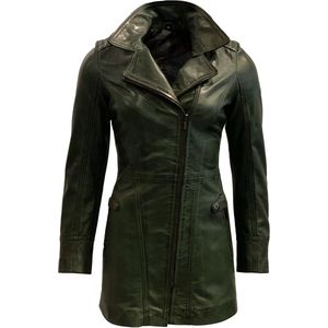 100% leren dames jas groen Sofi groen - 64/12XL