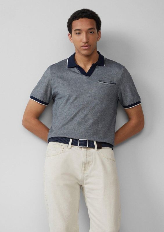 s.Oliver - Poloshirt - Dark blue - Korte Mouwen - Met Borstzak