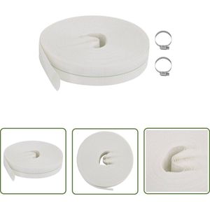 The Living Store flexibele platte slang - irrigatie - 50 m - 1 (25 mm) - wit