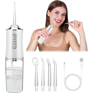 Draadloze Tandenreiniger met 3 Modi en 4 Sproeiers – USB-oplaadbaar en Waterdicht