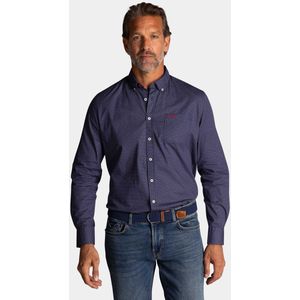 NZA - Katoenen Stretch Overhemd - Blauw - Regular Fit