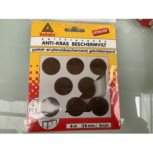 Deltafix. Antikras voordeelpakket bruin.1 x 90 x 100 mm vilt. 8 x 28 mm rond.