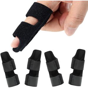 4 stuks - vingerspalk/brace - voor immobilisatie van de knokkels, breukbescherming en rechtzetting van artritis, pijnverlichting - Zwart