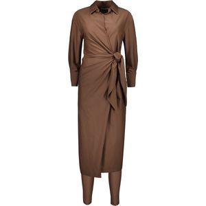 Zayna swimwear- Noya overslag-burkini- Taupe- Maat S- Maat 34- UV werend- Sneldrogend-zwemset- lange burkini 126 cm lang.