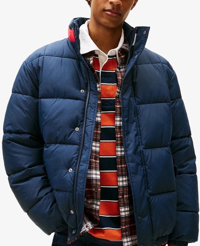 Tommy Jeans Winterjas  navy / rood / wit
