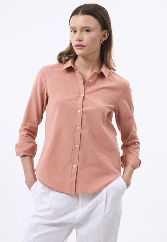 Felix Hardy - Linnen Katoen Blend Shirt - Overhemd - Zalmkleurig