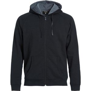 Clique Classic Hoody Full Zip 021044 - Zwart - 5XL