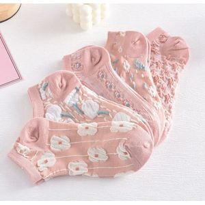 Roze set sokken - sokkenset van 5 paar - Sokken - Dames sokken - Multipack - Maat 36-41