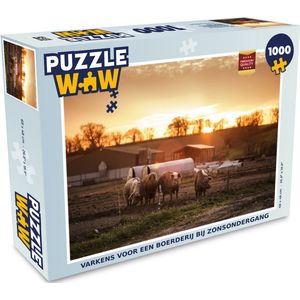 Puzzel Boerderij - Zon - Varken - Legpuzzel - Puzzel 1000 stukjes volwassenen
