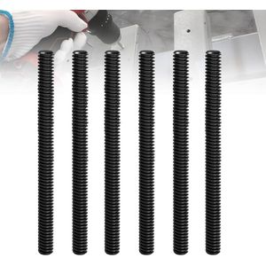 Thelau - 6 stuks schroefdraadstangen M8, 100 mm - Koolstofstaal - Zwart-oxide afwerking - Norm DIN 976 - Voor bouwplaatsen, machinewerkplaatsen, huisreparaties - Gratis verzending - Duurzaam en betrouwbaar