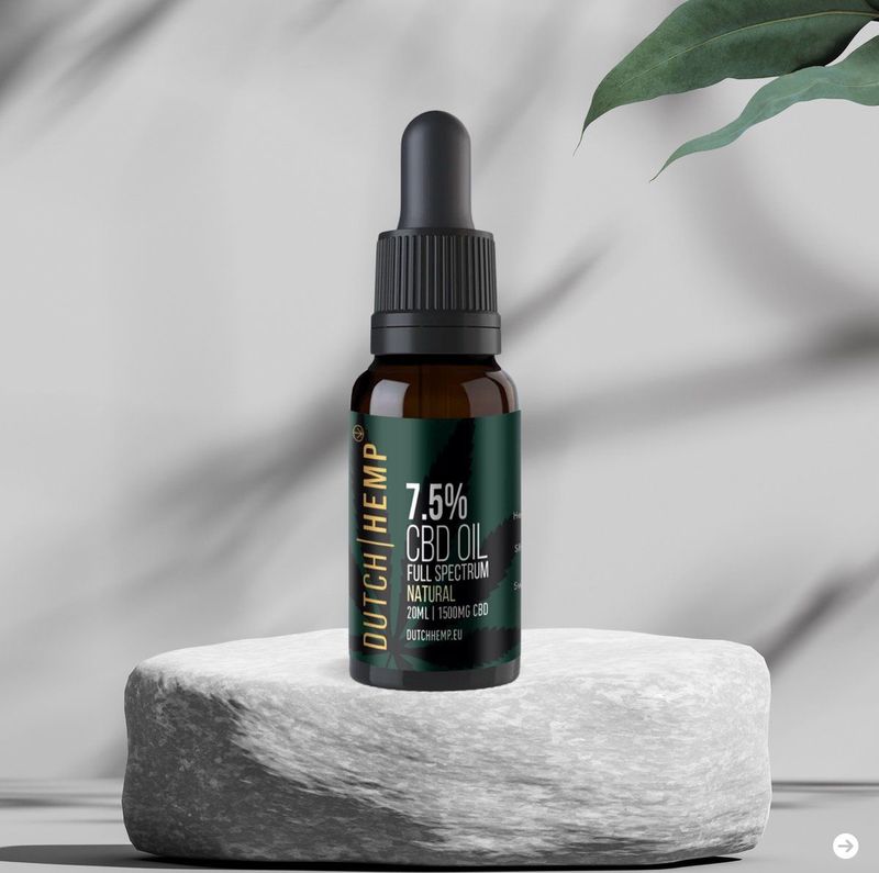 Dutch Hemp CBD-olie - 7,5% - 20 ml - Natural - Full spectrum