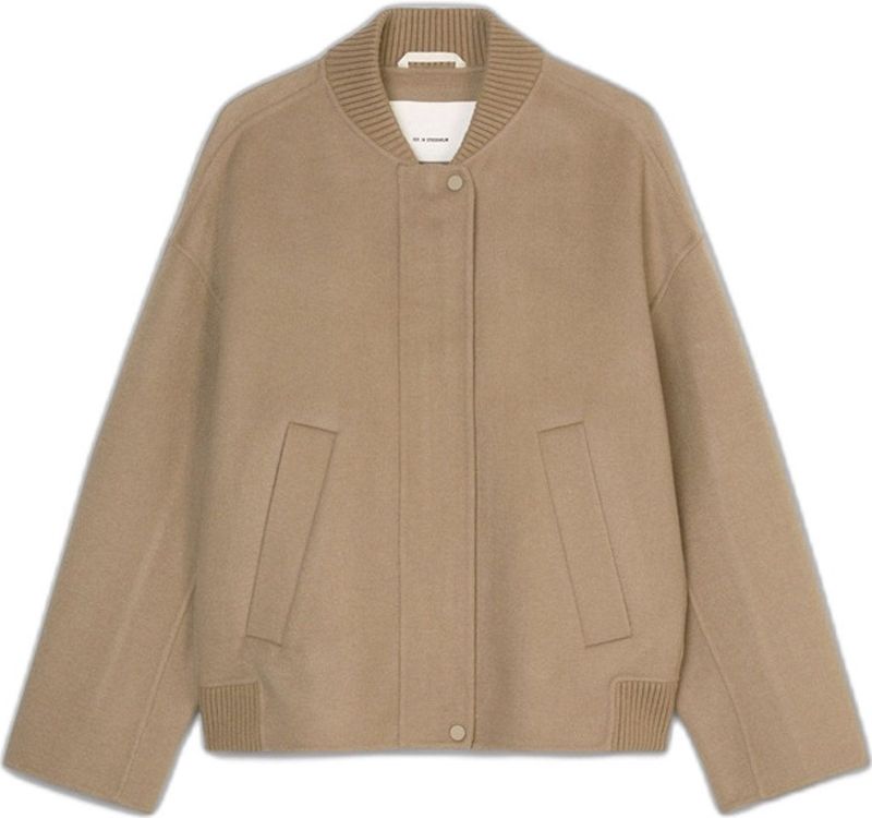 Marc O'Polo - Wollen Jasje - Beige - Relaxed Pasvorm