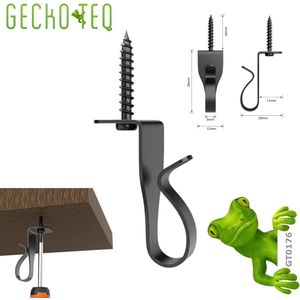 GT1126 GeckoTeq 5 x RVS/zwart-Plafond-Draad haakjes voor slingers en feestverlichting-ophangen snoeren-verlichting-stroomdraad
