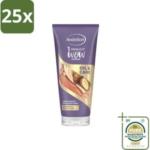 25 x Andrélon - Oil & Care - Haarmasker - 180 ml - Grootverpakking - Haarmasker - Droog Haar - Pluizig Haar - Anti-pluis - Arganolie