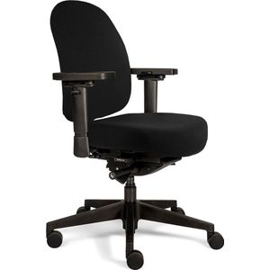 Therapod X Compact in wolvilt Fenice zwart - Bureaustoel lange mensen - Ergonomische bureaustoel rugklachten - 24 uurs stoel