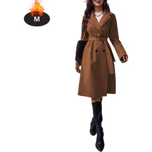 Nivard Mantel Dames - Tussenmantel - Jas - Mantelpakje - Trenchcoat - Overjas - Overcoat - Winter - Koffie - S