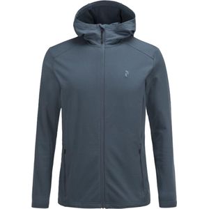 Peak Performance - Ace Hooded Zipped Mid-Layer - Mid-Layer - S - Grijs/Blauw