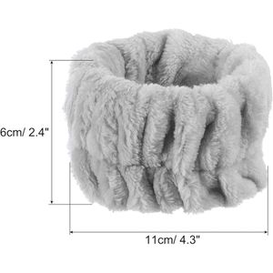 Gezichtsarmband handdoek - microvezel - 2 stuks - grijs