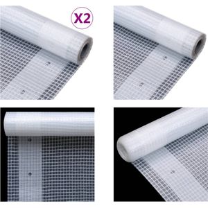 vidaXL Dekzeilen 2 st Leno 260 g/m² 2x6 m wit - Afdekzeil - Afdekzeilen - Zeildoek - Zeildoeken