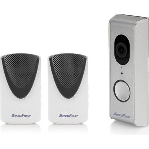 SecuFirst DID701S+ Slimme Wifi deurbel met camera met 2 draadloze gongen Zwart Grijs - 1080P