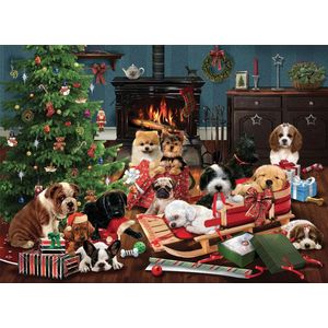 Cobble Hill legpuzzel Christmas Puppies 1000 stukjes