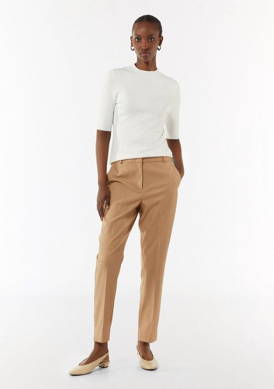 comma - Capri Broek - Zwart - Sigarettenbroek - Enkellang