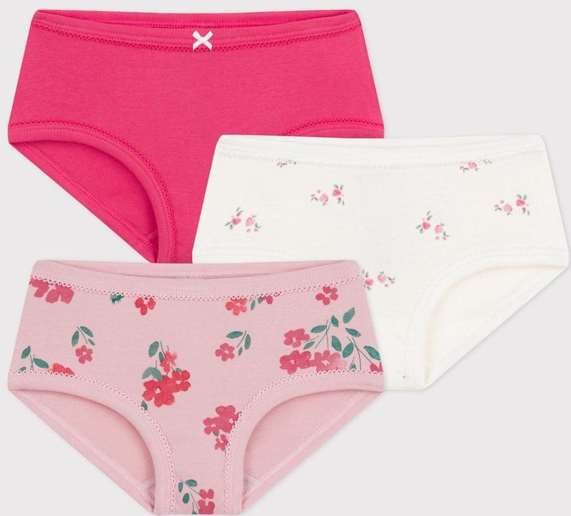 Petit Bateau Set van katoenen onderbroekjes met hoge taille en bloemenprint voor kinderen