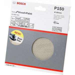Bosch Schuurschijfnet Wood and Paint 150mm K150 M480 blister van 5 schijven