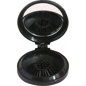 Mini Haarborstel / Spiegel Inklapbaar - Zwart | 7,3 x 6,5 x 2,6 cm | Fashion Favorite