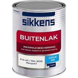 Sikkens Buitenlak - Verf - Zijdeglans - Mengkleur - Fris wit / RAL 9016 - 1 liter