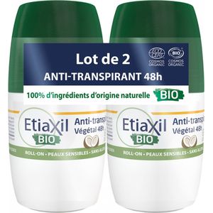 Etiaxil 48h Organic Anti-Perspirant Roll-On Deodorant Set van 2 x 50 ml (Geur : Coco)