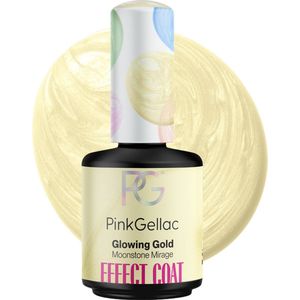Pink Gellac Gellak Effect Coat - Glowing Gold 15ml - Gouden effect coat Gellak - Gel Nagels Producten