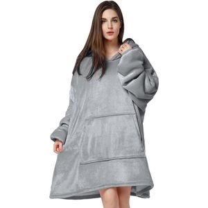 Hoodiedeken, Sherpa Extra Grote Fleecehoodie, / ochtendjas, Comfort Badjas voor dames en heren, wollig, Winter deken - Fleece dekentje - Hoodie Blanket