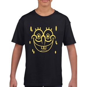 Spongebob - Kinder T-Shirt - Zwart - Maat 110 /116 - T-Shirt leeftijd 5 tot 6 jaar - Grappige teksten - Cadeau - Shirt cadeau - Spongebob Squarepants - verjaardag -