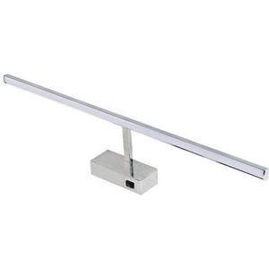 LED Spiegelverlichting - Schilderijverlichting - Rechthoek 12W - Glans Chroom Aluminium