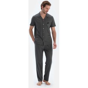 Dagi Dierenprint Pyjamaset met Korte Mouwen, Overhemdkraag en Broek met Normale Taille