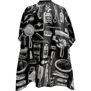Nivard Baardschort - Beard Bib - Scheerschort - Baard Cape - Kappersmantel - Kapmantel - Zwart
