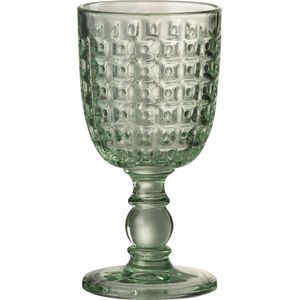 J-Line drinkglas Op Voet Motief - glas - groen - large - 4 stuks