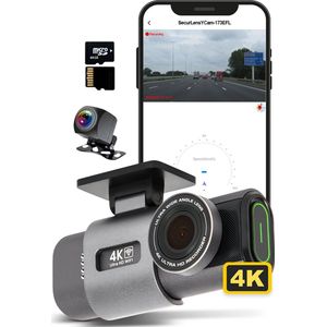 SecurLens - Y PRO - Dashcam - Voor & Achtercamera - 4K & Full HD - Incl. 64GB SD Kaart