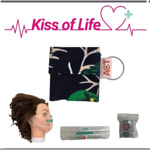 Kiss of Life -beademingsmasker- beademingsdoekje (Kleurkeuze: rood) | Sleutelhangers